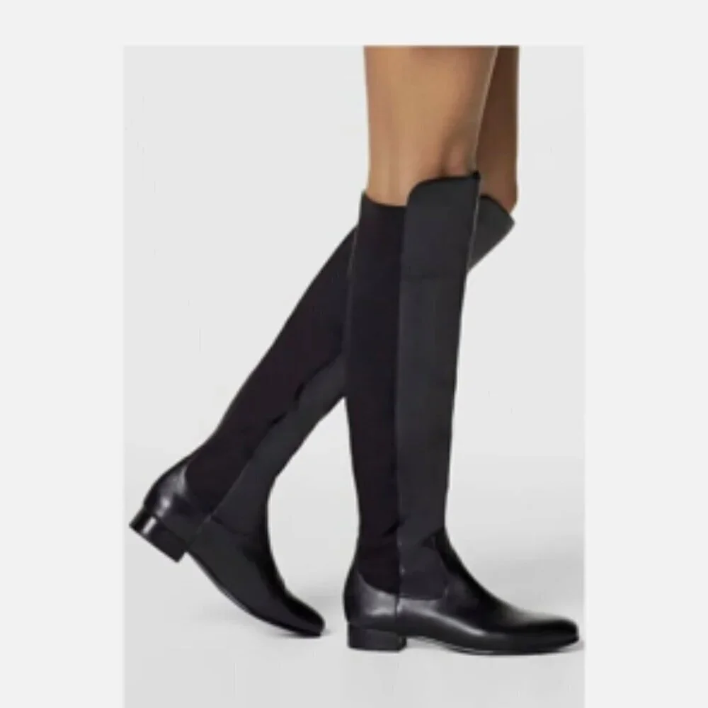 Louise Et Cie Andora OTK Boots Black Leather Stretch Louise et Cie 7M